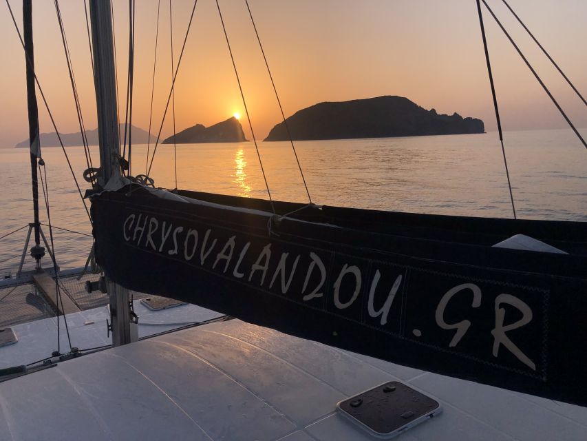 Milos: Sunset Catamaran Cruise with Kleftiko Visit - Starting Point and Embarkation at Adamas Port