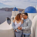 Oia: Couple Photoshoot Seprate Entrance to Blue Dome - What the 30-Minute Photoshoot Entails