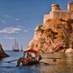 Panorama of the old town ( sunset, game of thrones locations) - Viewing the Old Town from the Sea at Sunset