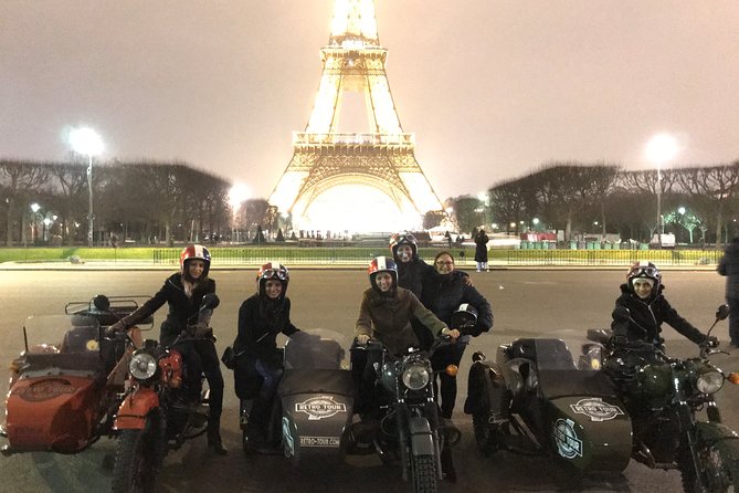 Paris Vintage Tour by Night on a Sidecar with Champagne - Visiting the Louvre and Place Vendôme in Style