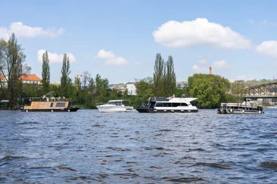 Prague: All-You-Can-Drink VIP Pontoon Boat Experience - The starting point at Náplavka in Prague 2