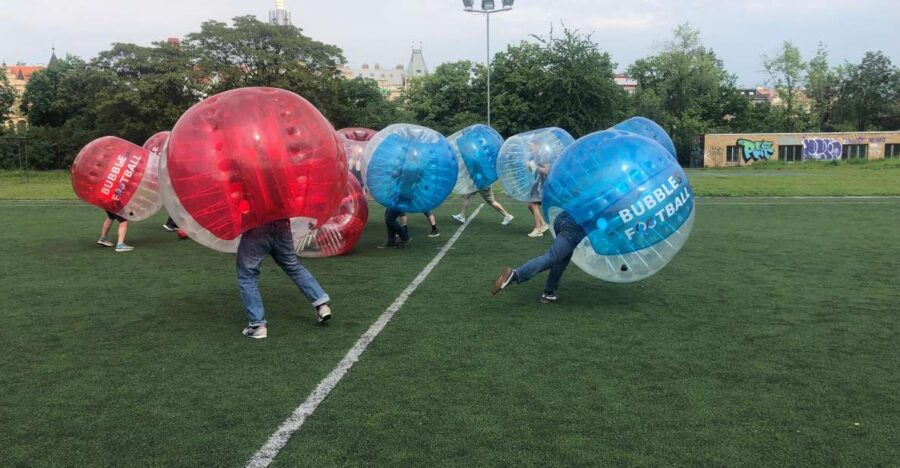 Prague: Bubbles football - Zorb Football in centrum - The Exact Location of the Bubble Football Field in Prague