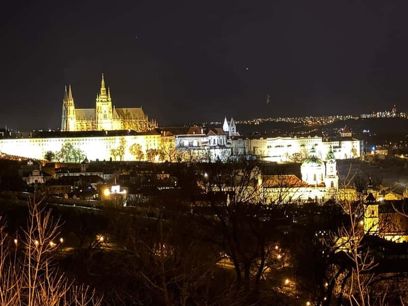 Prague: Night Walk through Prague Castle with City Views - From the Tram to the Castle Courtyard