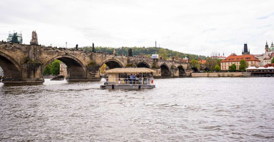 Prague: Party Tiki Boat Sightseeing Cruise with Drinks - The Route: From the National Theater to Tvanice Island