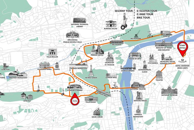 Prague Segway & E-Scooter Grand City Tour with Hotel Pick Up - Discovering Petrin Gardens and the Famous Tower