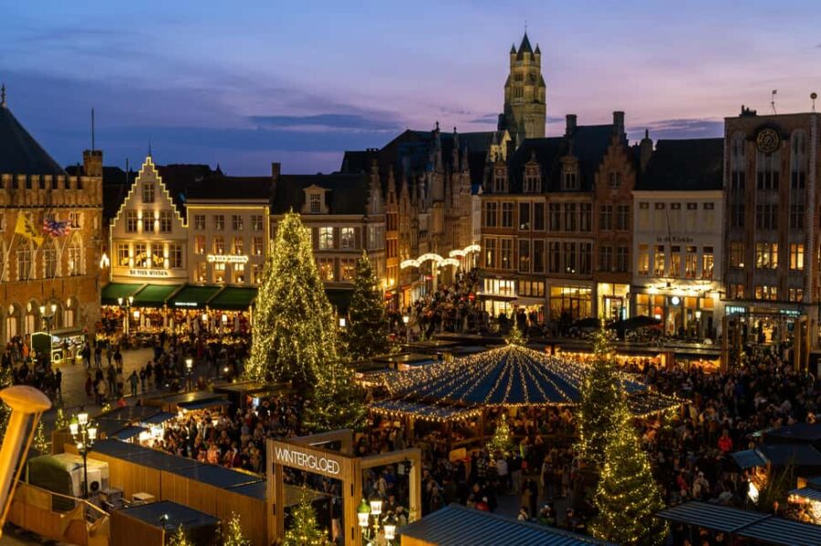 Private Bruges Christmas Tour from Paris Choco|Beer Testing - Exploring Bruges’ Christmas Market and Festive Decorations