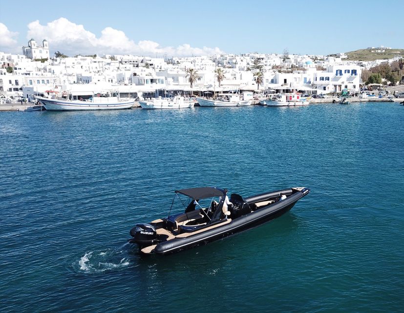 Private full-day boat cruise from Mykonos to Paros island - Starting Point at Ornos Beach with a Comfortable Speedboat