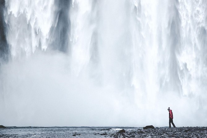 Private South Coast Fire and Ice: Glacier viewpoint & Lava Show - Close-Up View of Skogafoss and Seljalandsfoss Waterfalls