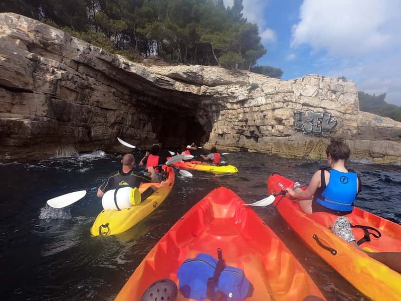 Pula: Sunset Adventure Boat, Kayak, Snorkeling & Sunset - From Marina Polesana to the Off-Shore Launch Point
