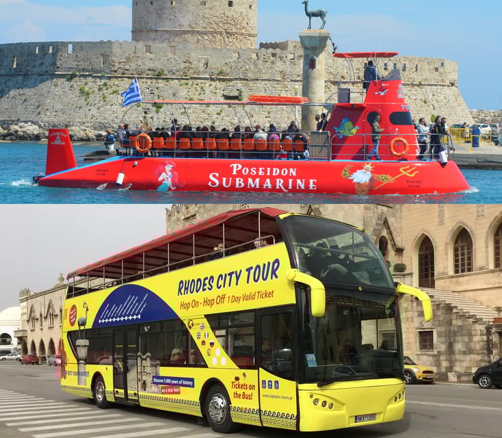Rhodes: Combo Ticket - Hop On Hop Off Bus & Submarine Cruise - Discover Rhodes’ Iconic Locations on the Hop On Hop Off Bus