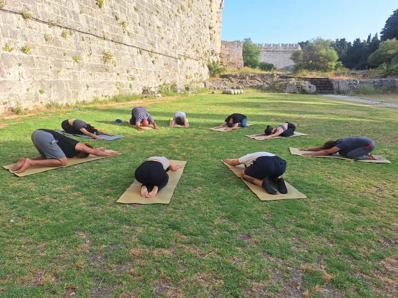 Rhodes Town: Outdoor Yoga at Grand Masters Garden - The Serene Yoga Spot at Tafros Under the Trees