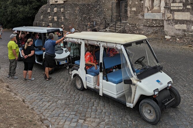 Rome: Appian Way Golf Cart Charter with Driver - Private - Starting Point at Centro Servizi Appia Antica