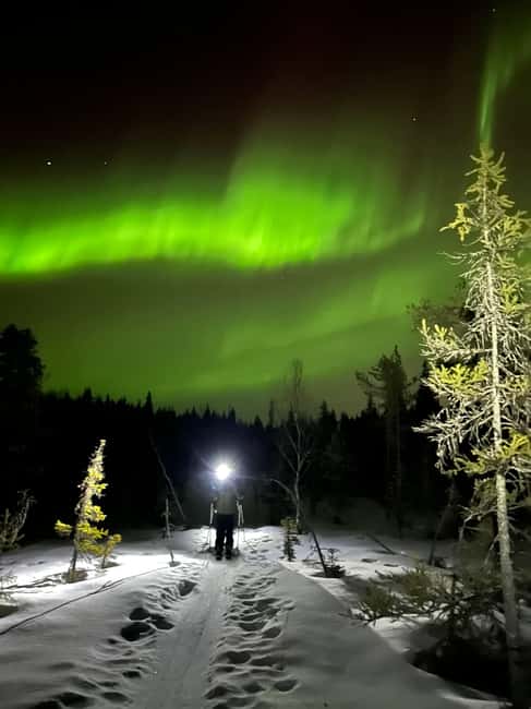 Rovaniemi: Nighttime Ski Adventure ending with Campfire - The Guided Nighttime Ski Experience