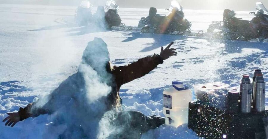 Rovaniemi: Snowmobiling and Ice Fishing - Ice Fishing on a Frozen Finnish Lake