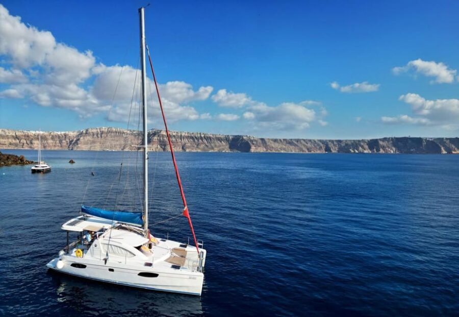 Santorini: Catamaran Cruise with Greek BBQ and Drinks - Setting Sail from Vlychada Marina or Hotel Transfers