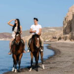 Santorini: Horseback Riding on the Black Sandy Eros Beach - The Starting Point at Santorini Horse Riding Stables