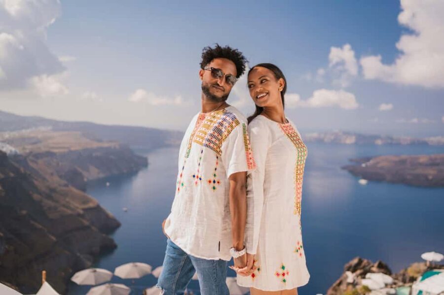 Santorini: Imerovigli Professional Photoshoot in Blue Dome - Starting Point at Brown’s Espresso Bar