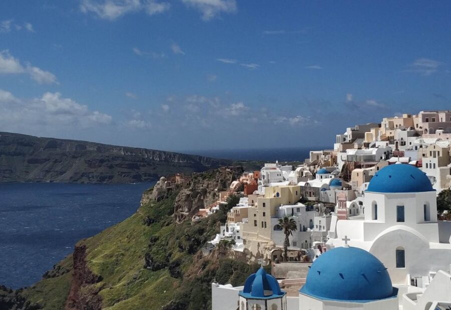 Santorini Panoramic Firostefani & Oia Blue Dome Private Tour - Exploring Megalochori and the 17th-Century Cave House