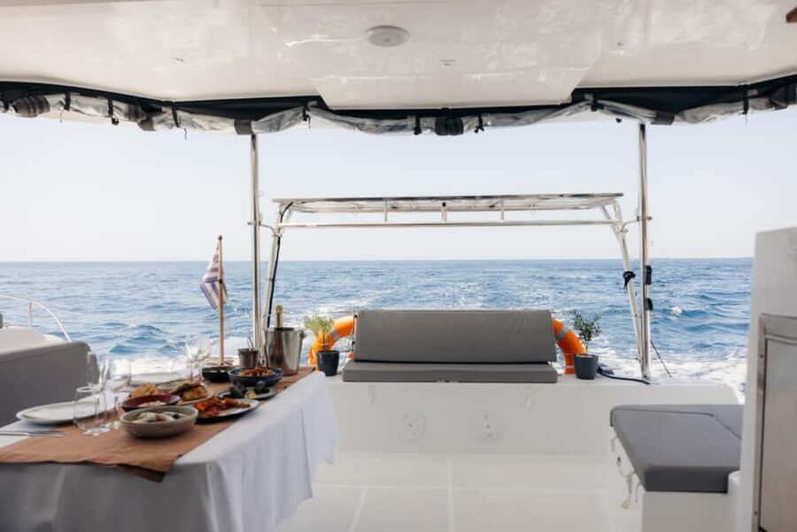 Santorini:Private Catamaran Tour with BBQ & Unlimited Drinks - From the Hot Springs to Red Beach