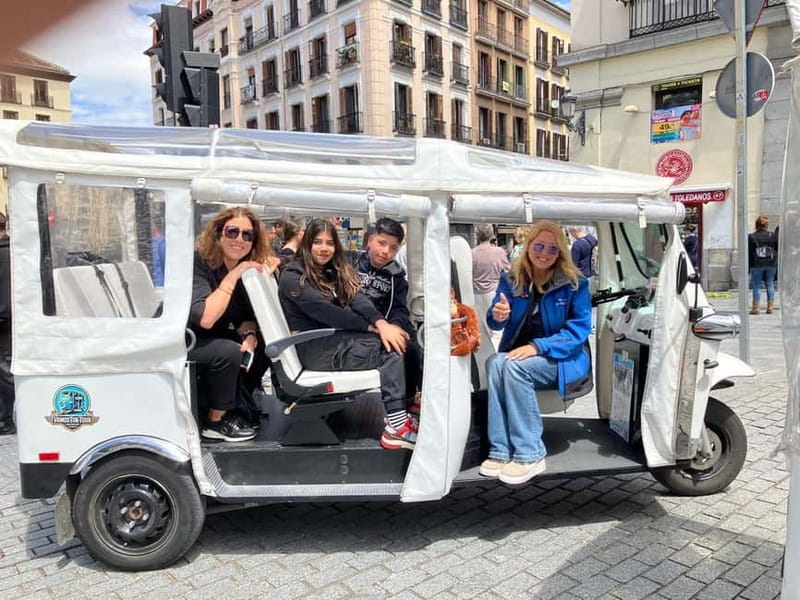 "See Madrid Differently: A Premium Private Tuk Tuk Ride" - Exploring Madrids Iconic Plaza Mayor and Market of San Miguel