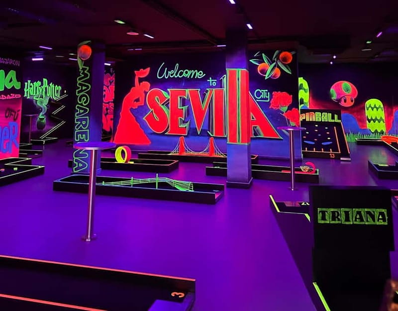 Seville: Indoor UV 18 hole Minigolf Experience - Unique UV Light Artwork Elevates the Mini Golf Experience