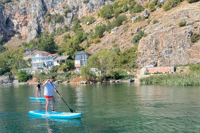 Stand-Up-Paddle Tour on Lake Ohrid - Reaching the Secluded Bay for a Picnic and Swimming