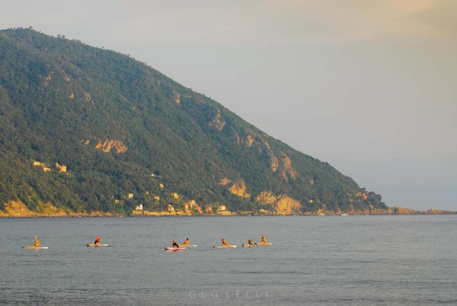 Sunset in Portofino by kayak and SUP - Starting point at Lungomare Bettolo in Recco