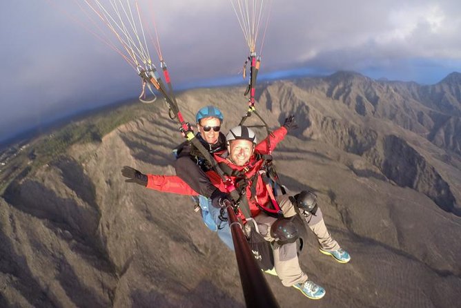 Tandem Paragliding Flight in South Tenerife - The Takeoff from Mountain Heights