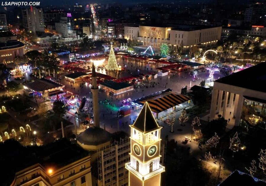 Tirana: Magical Christmas Walking Tour with a Drink - Exploring Skanderbeg Square in Holiday Lights