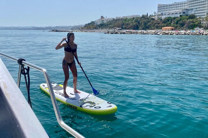 Tour on boat along the coast of Benalmadena with a lot of sea activities!! - Water Activities and Equipment: Snorkeling, Paddleboarding, and Kayaking