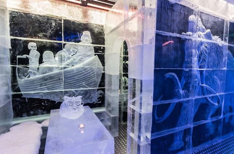 Tromsø: Magic Ice Bar Entrance and Welcome Drink - Specifics of the Ice Sculptures of Arctic Explorers and Vikings