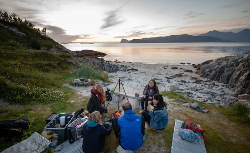 Tromsø: Midnight Sun with Campfire in the wilderness - Scenic Drive to the Arctic Wilderness and Fjord Views