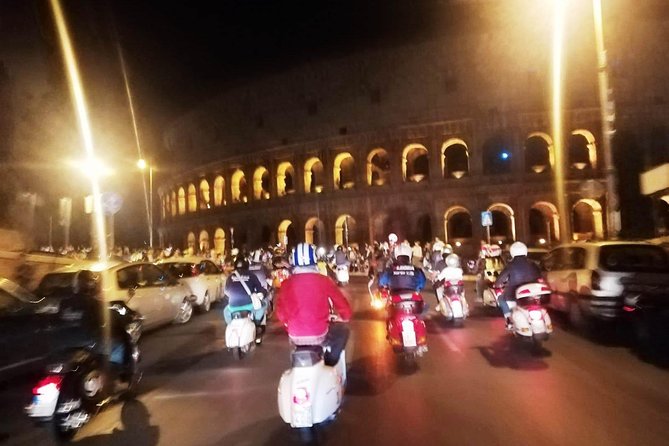 Vespa Tour with driver Rome By Night 3 hours - Starting Point and Easy Hotel Pickup in Rome