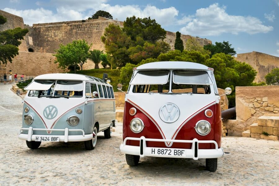 Vintage Tour around Alicante in genuine Kombi T1 vans - Exploring Alicantes Most Recognizable Landmarks