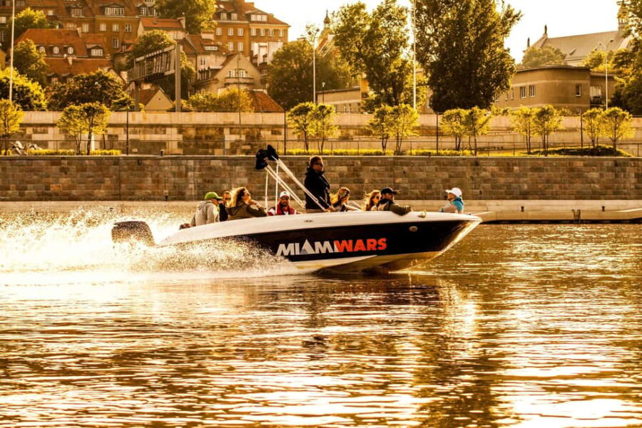 Warsaw: Cruise the Vistula w/ 80s Music, Retro Vibes & Views - The Miami Wars Boat: A Retro Icon on the Vistula