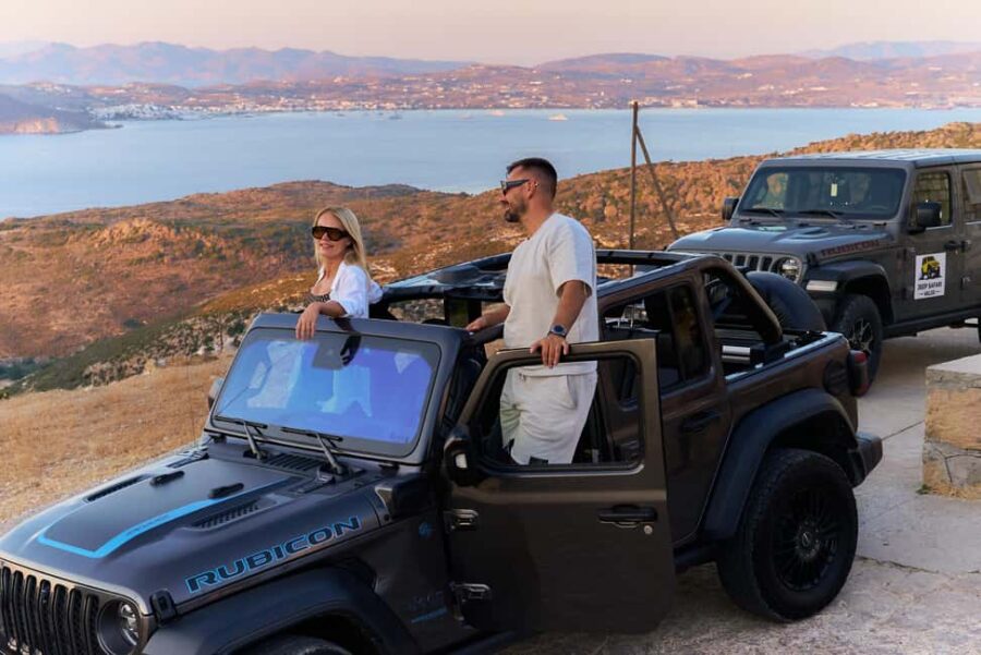 West Milos Jeep Adventure: Hidden Beaches & Sunset Picnic - Off-Road Adventure in Sporty Jeep Wranglers