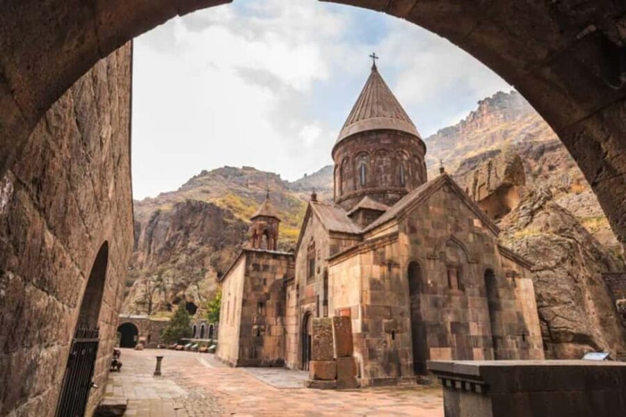 Yerevan: Garni, Geghard & Azat Canyon Sunset Tour - Exploring Geghard Monastery at Dusk