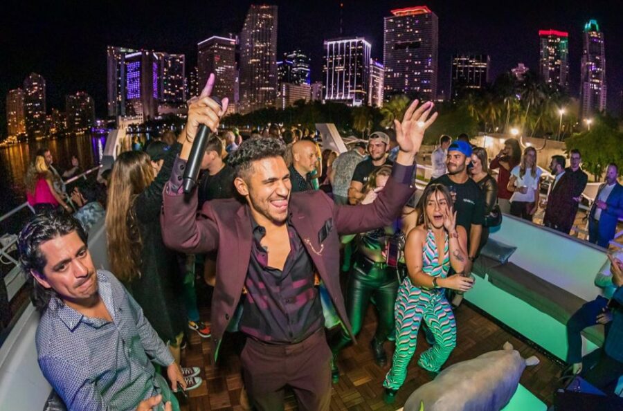 100ft 200 passenger 3 story mega yacht w open bar at Bayside - Miami’s 100ft Mega Yacht Sets the Scene for a Party Cruise