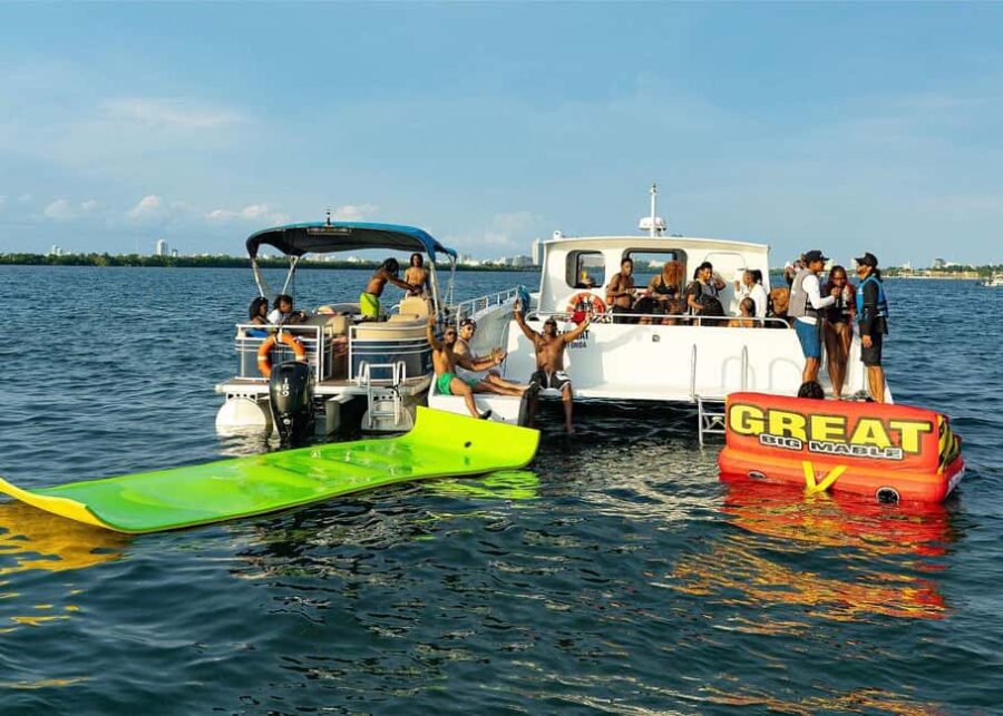 3 Hour Party Boat with Jet Ski Banana Boat & Open Bar Miami - Water Activities at Biscayne Bay: Jet Skis, Banana Boat & Floating Mats