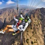 Acrobatic Paragliding Tandem Flight above south Tenerife - The Take-Off and Comfort of Paragliding Equipment