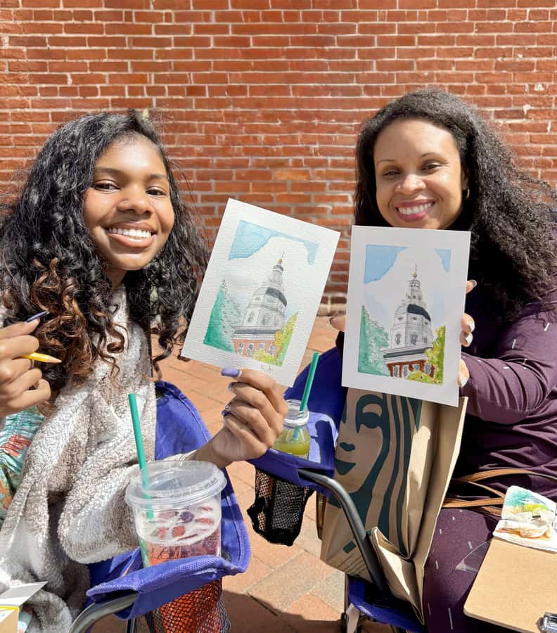 Annapolis: Outdoor Painting Activity at MD State House - Starting Point at Old Fox Books and Coffeehouse