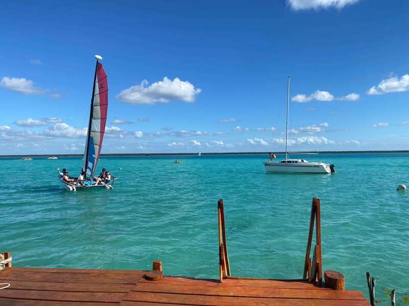 Bacalar: Sail Away with a Hobie Cat Catamaran - Navigating the Lagoon on a Hobie Cat