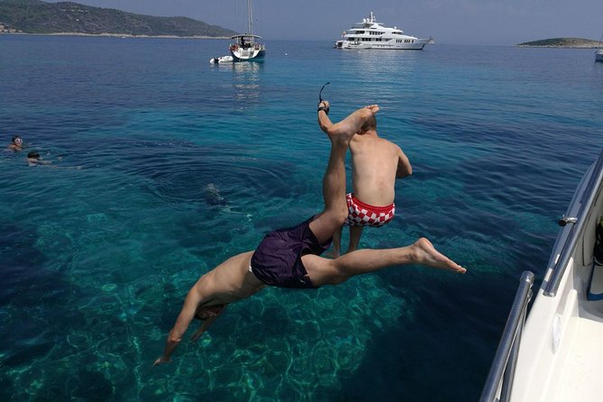 Blue Lagoon and Trogir town half day - private speed boat tour from Split - Cruising to the Blue Lagoon’s Krknjasi Bay