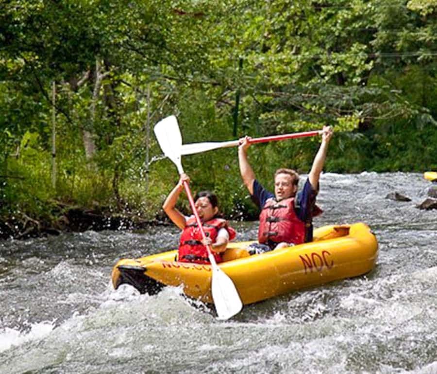 Bryson City: NOC Rafting & Ducky Kayak Rentals - Navigating the Nantahala Rivers Rapids and Calm Sections
