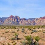 California desert, Red Rock Sign and Seven Magic Mts - Visiting the Seven Magic Mountains Art Installation