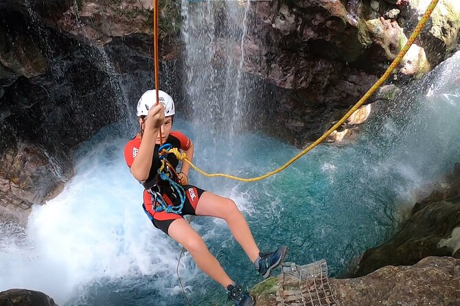 Canyoning in the water - Kourtaliotiko Gorge - Hiking to the Fairy Cave and Waterfall Views
