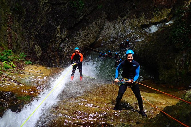 Canyoning sensation of Angon on the shores of Lake Annecy - Starting Point and Duration