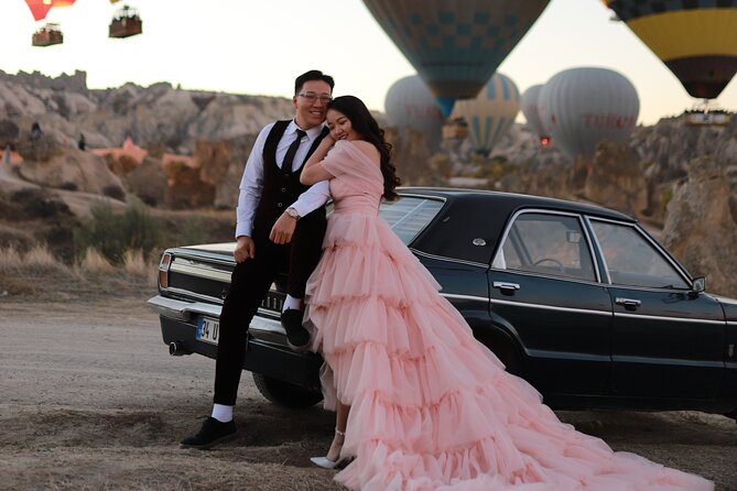 Cappadocia Private Photo Shoot with Flying Dress + Vintage Car - Discovering Less Crowded Photogenic Spots