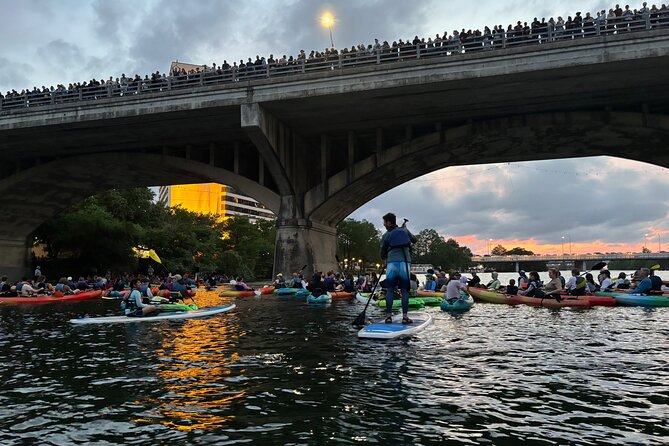 Congress Avenue Bat Bridge Paddleboard Tour - From the Sunset Skyline to the Bat Emergence