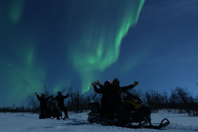 Enjoy the Aurora show on top of the mountain inc tipi dinner - Snowmobiling Through the Arctic Wilderness